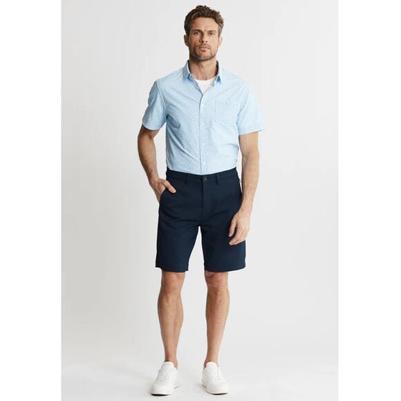 Jachs NY Performance Tech Shorts Size 34 Blue Gray Stretch Golf Athleisure NEW - Picture 2 of 11